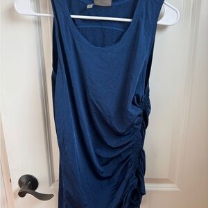 Athleta Blue Ruched Sleeveless Swim Tank